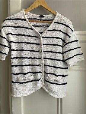 Classic striped Talbots cardigan tee-XS/S